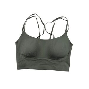 OFFLINE by Aerie Real Me Strappy Sports Bra Green Womens Small Low Impact